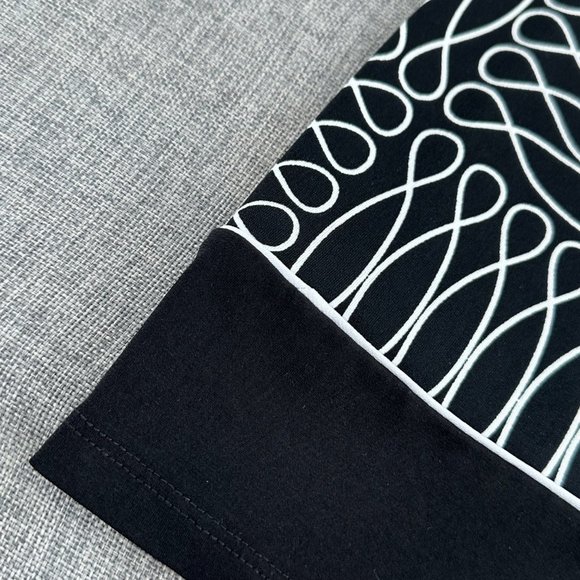 ENFOCUS Studio Shift Dress Black & White Short Sleeve Size 6 Stretch Round‎ Neck - Picture 4 of 13